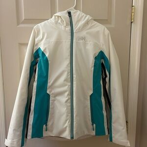 Helly Hansen Women's Snow Jacket in White and Teal